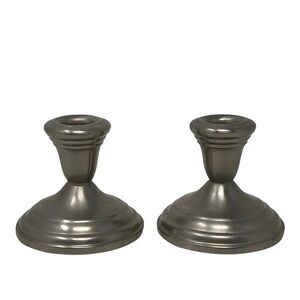 FB Rogers Pair of Pewter Candlestick Holders